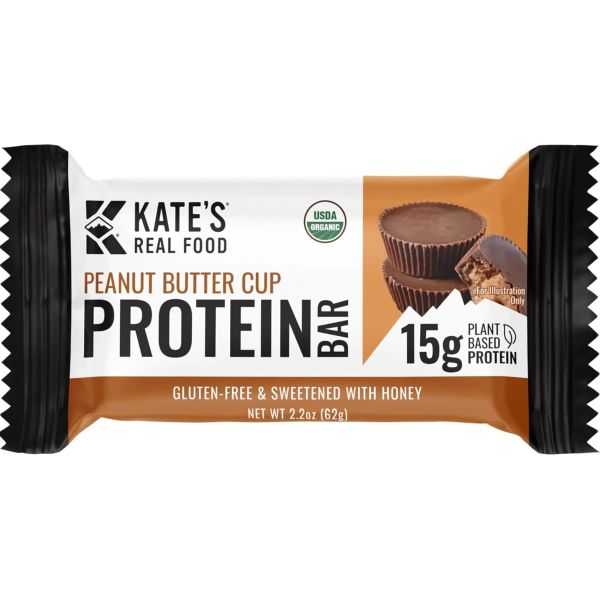 KATES REAL FOOD: Peanut Butter Cup Protein Bar, 2.2 oz
