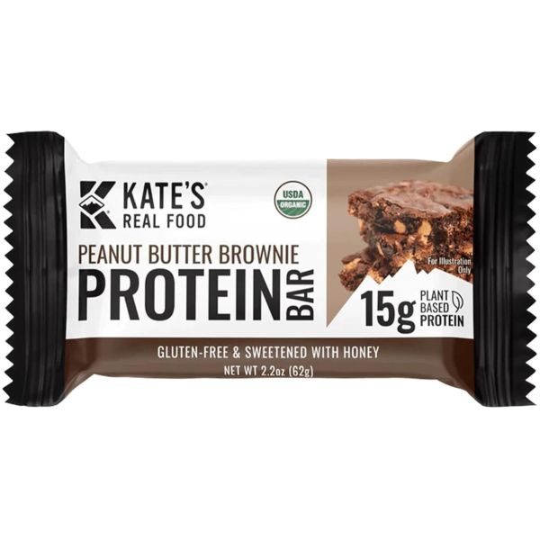 KATES REAL FOOD: Peanut Butter Brownie Protein Bar, 2.2 oz