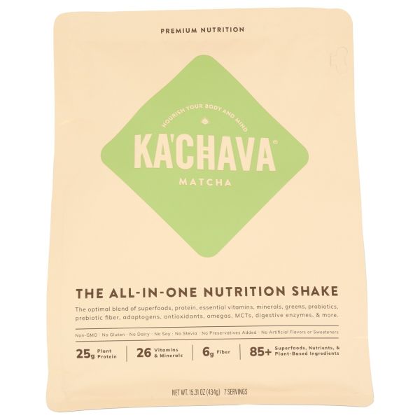 KACHAVA: Matcha All in One Nutrition Shake, 15.3 oz
