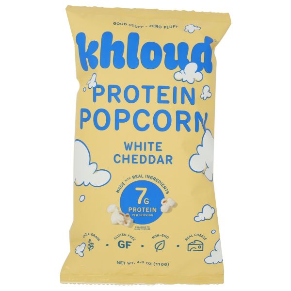 KHLOUD: White Cheddar Protein Popcorn, 4 oz