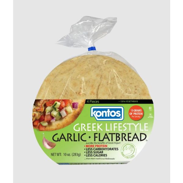 KONTOS: Greek Lifestyle Garlic Flatbread, 10 oz
