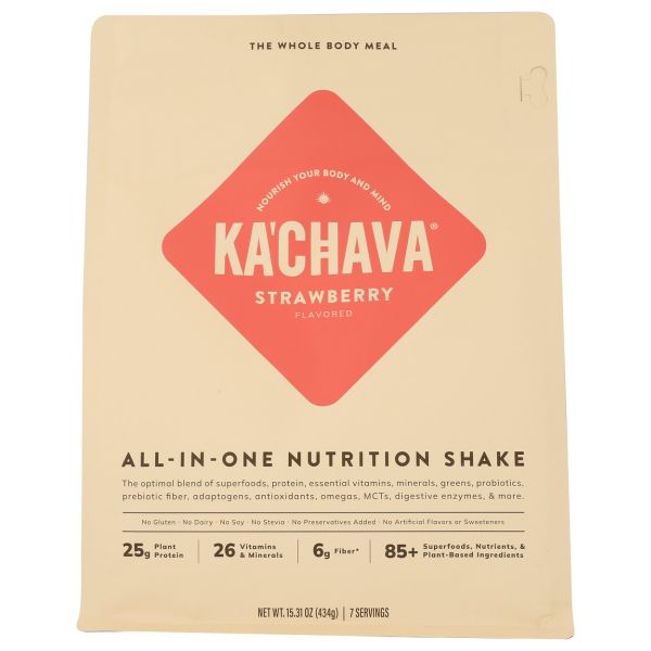 KACHAVA: Strawberry All in One Nutrition Shake, 15.3 oz