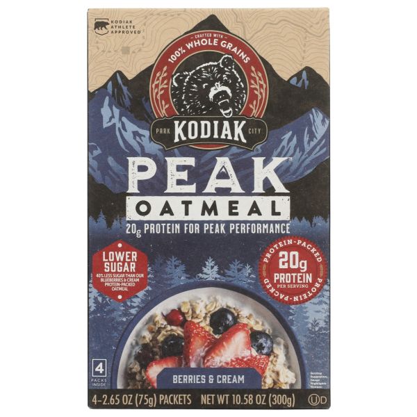 KODIAK: Berries and Cream Oatmeal Packets, 10.58 oz