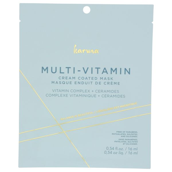KARUNA SKIN: Multivitamin Cream Coated Facial Mask, 0.54 fo