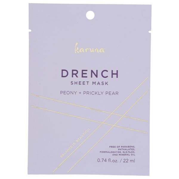 KARUNA SKIN: Drench Sheet Mask, 0.74 fo