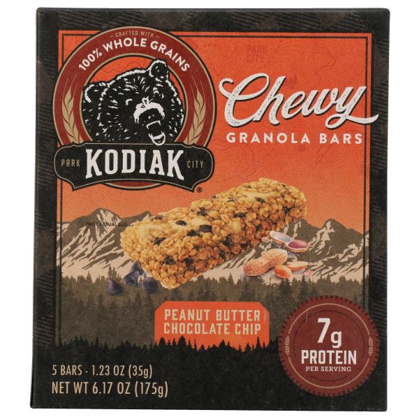 KODIAK: Peanut Butter Chocolate Chip Chewy Bars, 6.17 oz