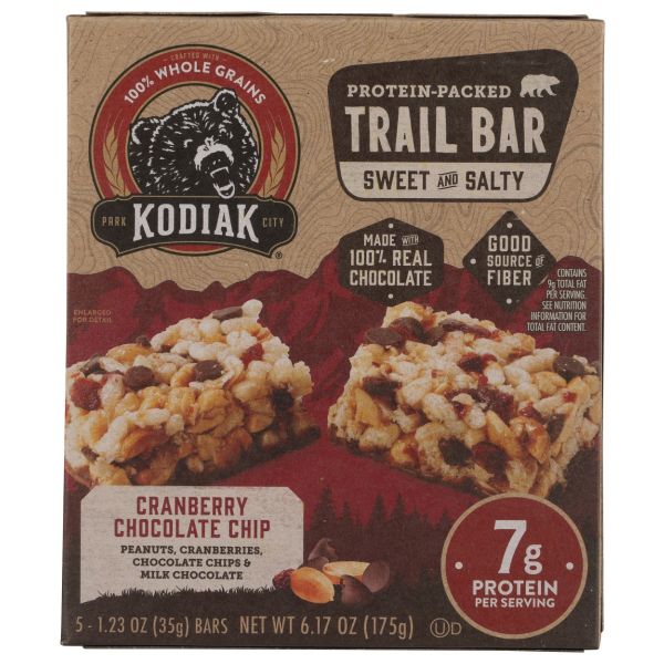 KODIAK: Cranberry Chocolate Chip Trail Bars, 6.17 oz