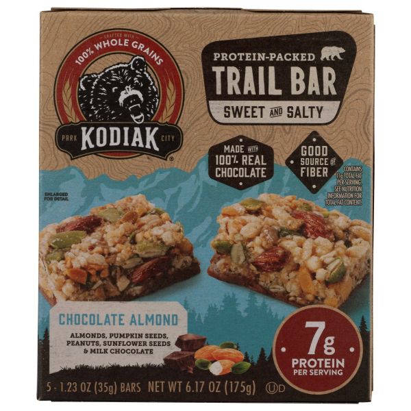 KODIAK: Chocolate Almond Trail Bars, 6.17 oz