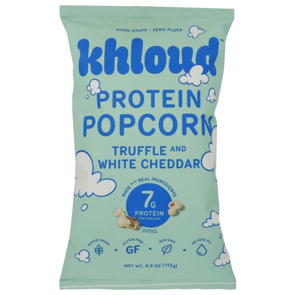 KHLOUD: Truffle and White Cheddar Protein Popcorn, 4 oz