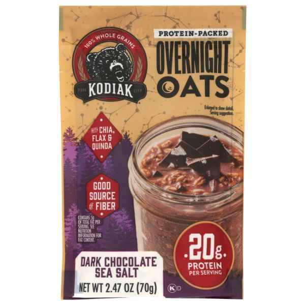 KODIAK: Overnight Oats Dark Chocolate Sea Salt, 2.47 oz