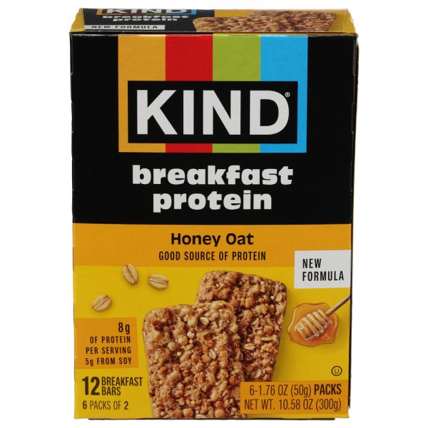 KIND: Honey Oat Breakfast Protein Bars 12 Count, 10.58 oz