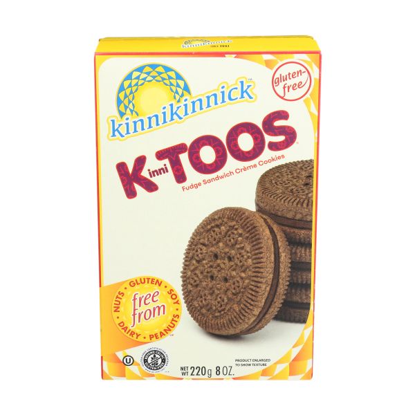 KINNIKINNICK: Kinnitoos Fudge Sandwich Creme Cookies, 8 oz