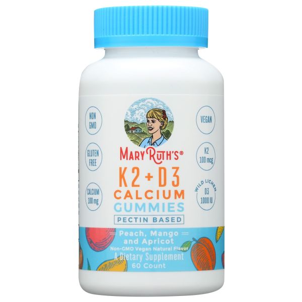 MARYRUTHS: K2 Plus D3 Calcium Gummies, 60 pc