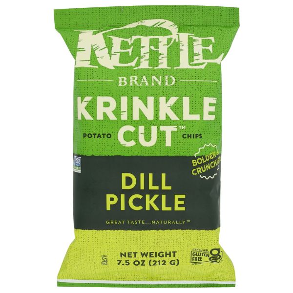KETTLE FOODS: Krinkle Cut Dill Pickle Potato Chips, 7.5 oz