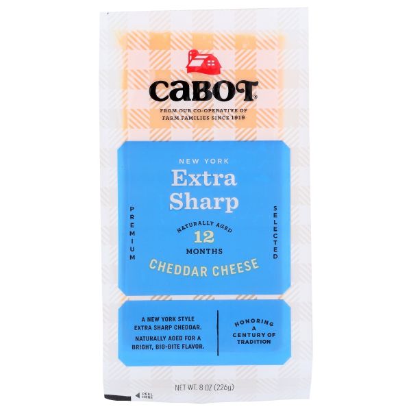 CABOT: New York Extra Sharp Yellow Cheddar Cheese, 8 oz