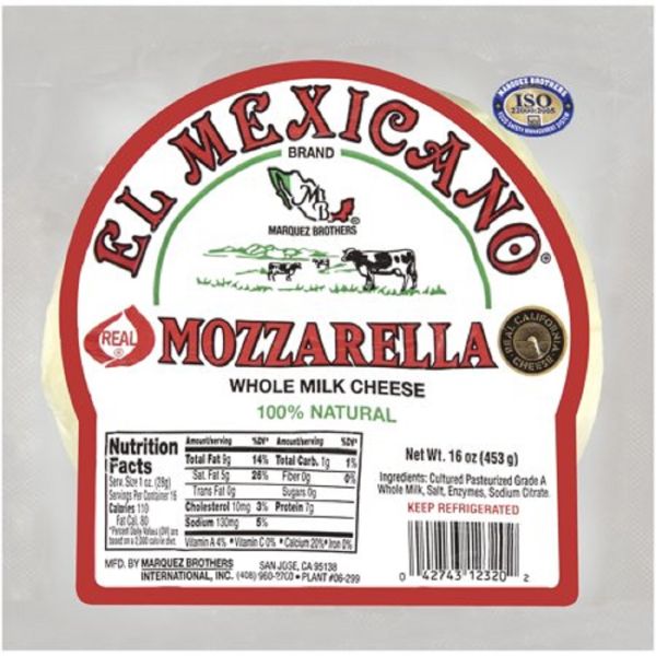 EL MEXICANO: Mozzarella Cheese, 16 oz