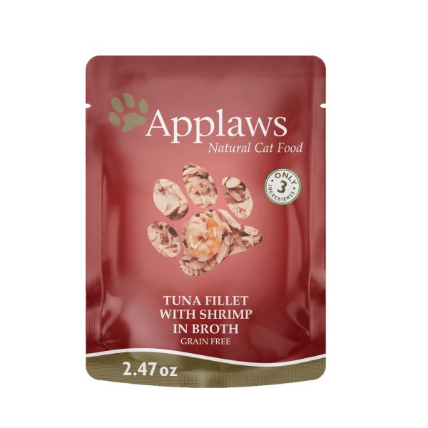 APPLAWS: Cat Food Pouch Tuna Fillet Shrimp, 2.47 oz