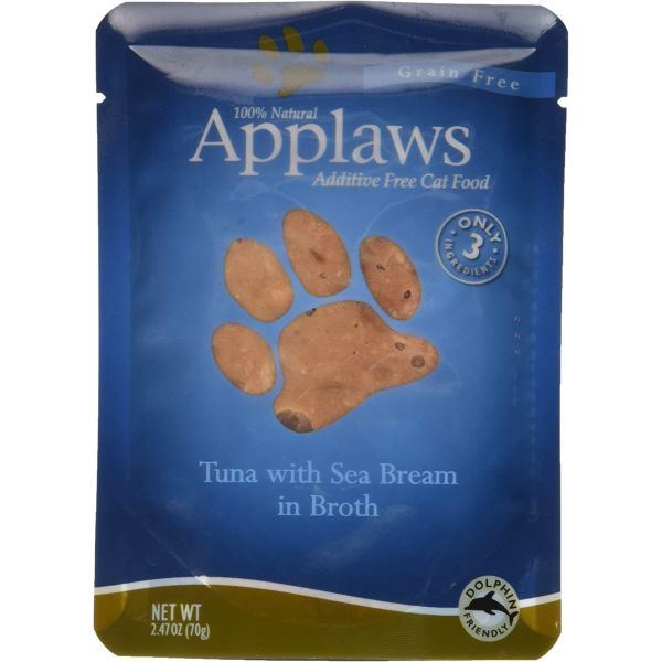 APPLAWS: Cat Food Tuna Fillet with Sea Bream in Broth, 2.47 oz