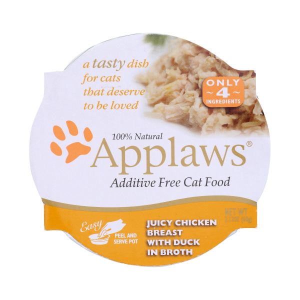 APPLAWS: Cat Pots Juicy Chicken Breast with Duck Peel Top Cat Food, 2.12 oz