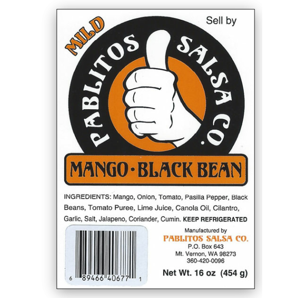 PABLITOS SALSA CO.: Mango Black Bean Salsa Mild, 16 oz