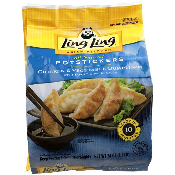 LING LING: Potsticker Chicken & Vegetable Dumplings, 24 oz