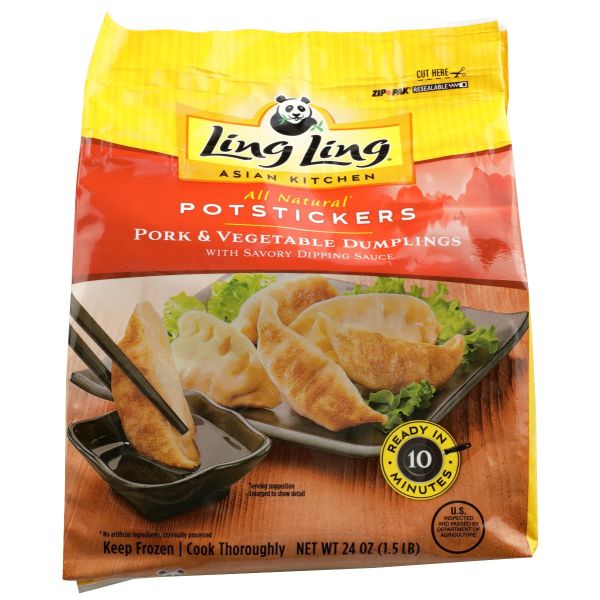 LING LING: Potstickers Pork & Vegetable Dumplings, 24 oz