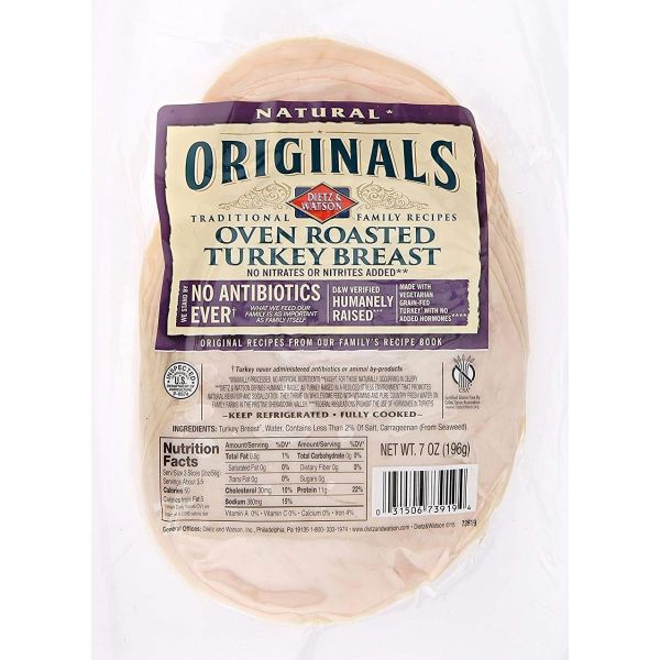 DIETZ AND WATSON: Oven Roasted Turkey Breast, 7 oz