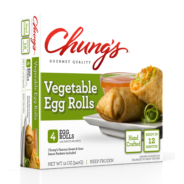 CHUNG'S GOURMET QUALITY: Vegetable Egg Rolls 4 Count, 12 oz