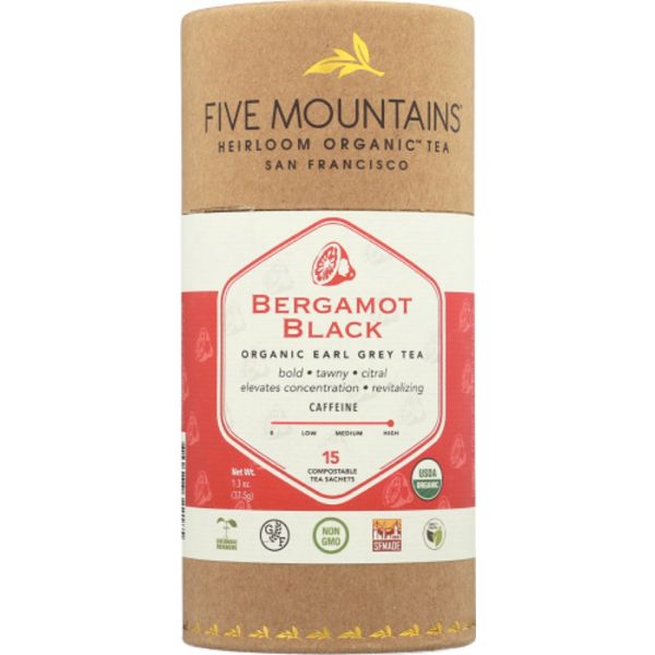 FIVE MOUNTAINS: Bergamot Black (Earl Grey) Tea, 15 bg