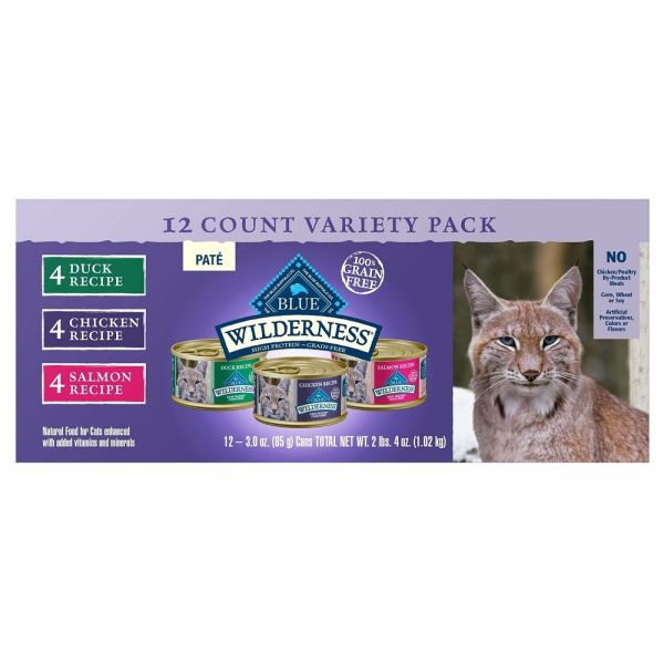 BLUE BUFFALO: Wilderness Variety Pack Cat Food, 12 ea