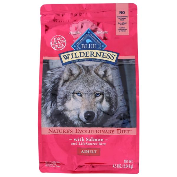BLUE BUFFALO: Wilderness Adult Dog Food Salmon Recipe, 4.50 lb