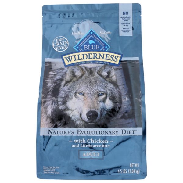 BLUE BUFFALO: Wilderness Adult Dog Food Chicken Recipe, 4.50 lb