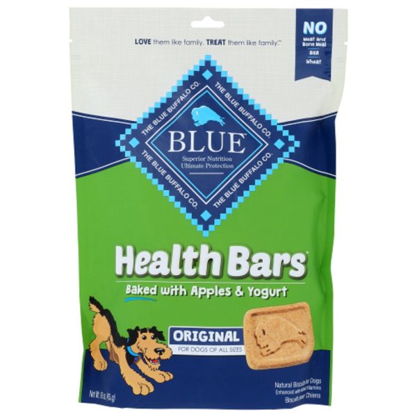 BLUE BUFFALO: Health Bars Baked with Apples and Yogurt Crunchy Dog Biscuits, 16 oz