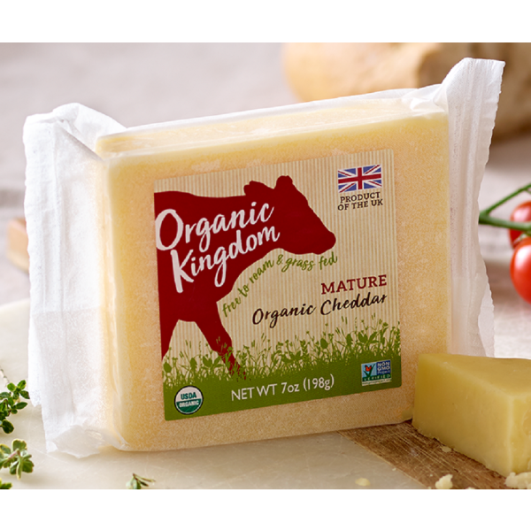 ORGANIC KINGDOM: Mature Organic Cheddar Cheese, 7 oz