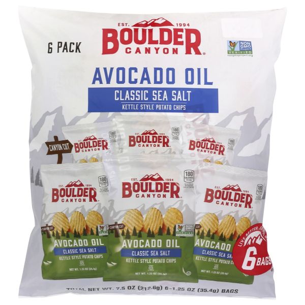 BOULDER CANYON: Avocado Oil Classic Sea Salt Chips, 7.5 oz