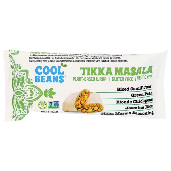 COOL BEANS: Wrap Plant Based Tikka Masala, 5.5 oz