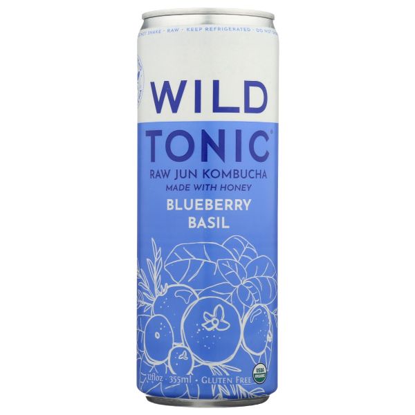WILD TONIC: Kombucha Blackberry Basil Organic, 12 oz