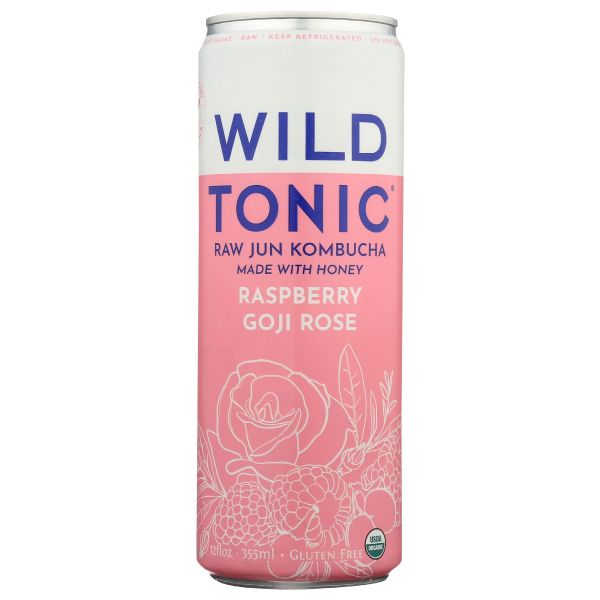 WILD TONIC: Kombucha Raspberry Goji Organic, 12 oz