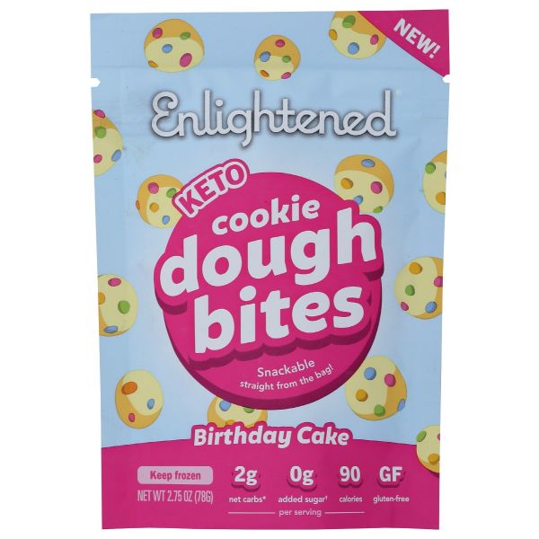ENLIGHTENED: Bites Birthday Cake Cookie Dough, 2.75 oz