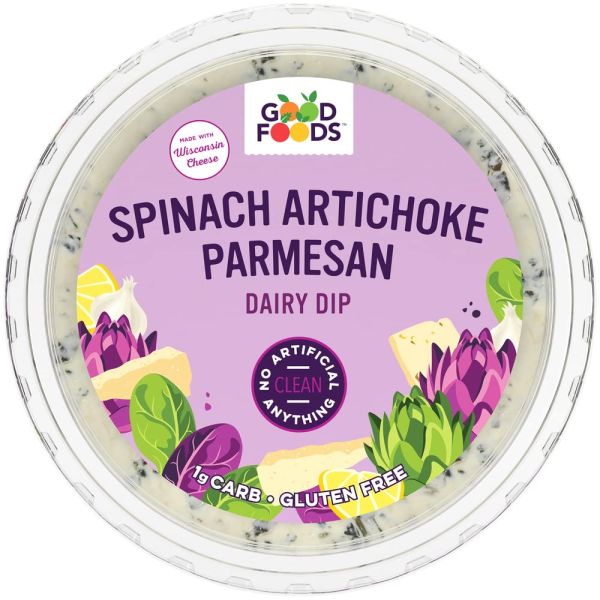 GOOD FOODS: Spinach Artichoke Parmesan Dip, 8 oz