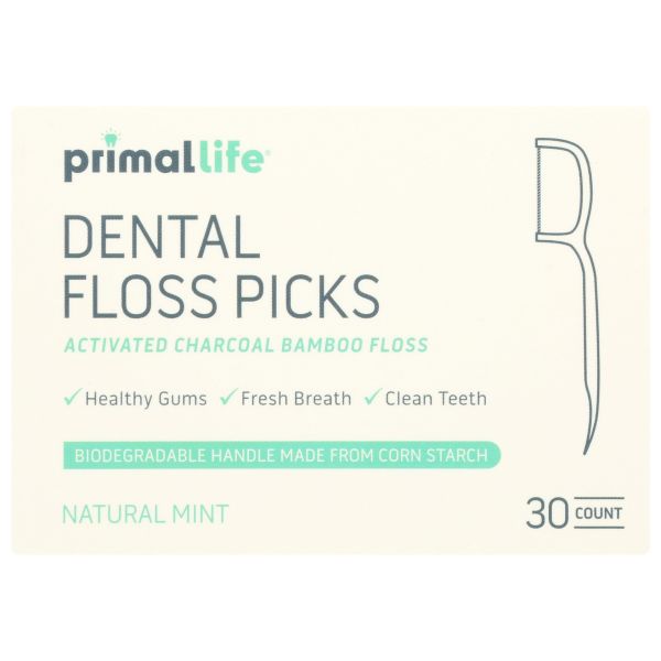 PRIMAL LIFE ORGANICS: Floss Dental Bamboo Charcoal, 30 EA