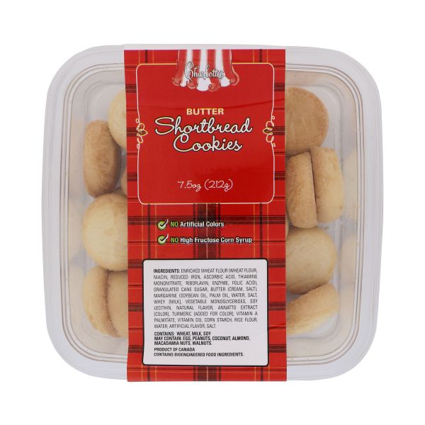 CHARLOTTES: Cookies Shortbread Butter, 7.5 oz