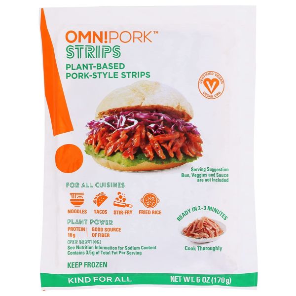 OMNI FOODS: OmniPork Plant Based Pork Strip, 6 oz