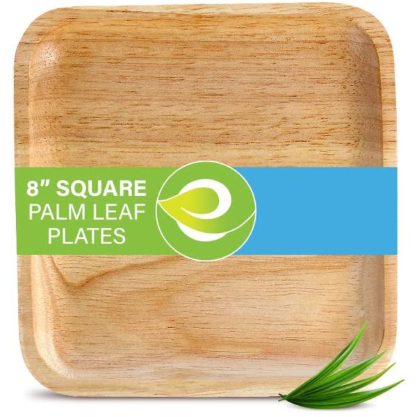 ECO SOUL: 8” Square Palm Leaf Plates, 1 ct