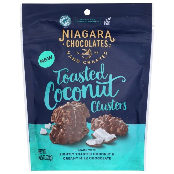 NIAGARA: Milk Chocolate Toasted Coconut Clusters, 4.5 oz