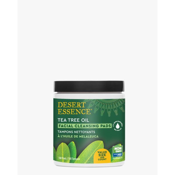 DESERT ESSENCE: Tea Tree Oil Facial Cleansing Pads, 100 ct