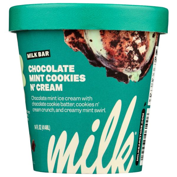 MILK BAR: Chocolate Mint Cookies N Cream Ice Cream, 14 oz