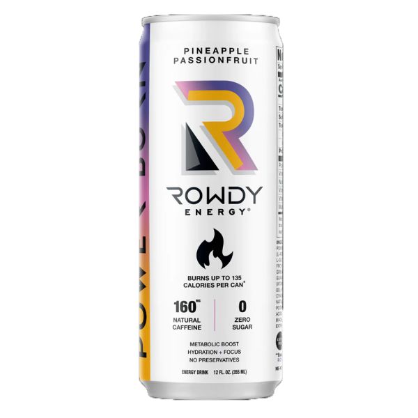 ROWDY ENERGY: Beverage Power Burn Pineapple Passionfruit, 12 FO