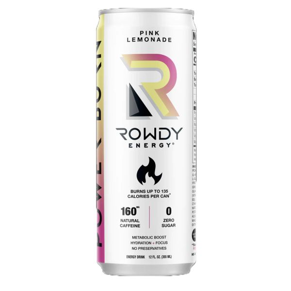 ROWDY ENERGY: Beverage Power Burn Pink Lemonade, 12 FO