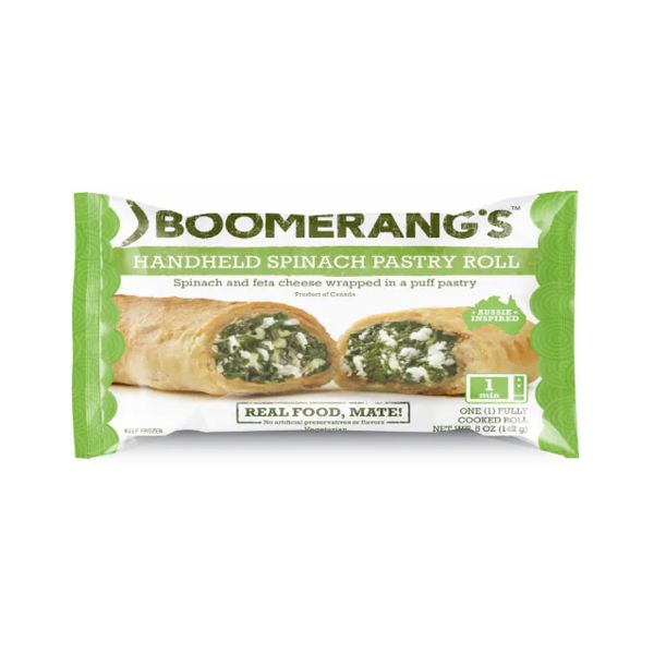 BOOMERANGS: Handheld Spinach Pastry Roll, 5 oz
